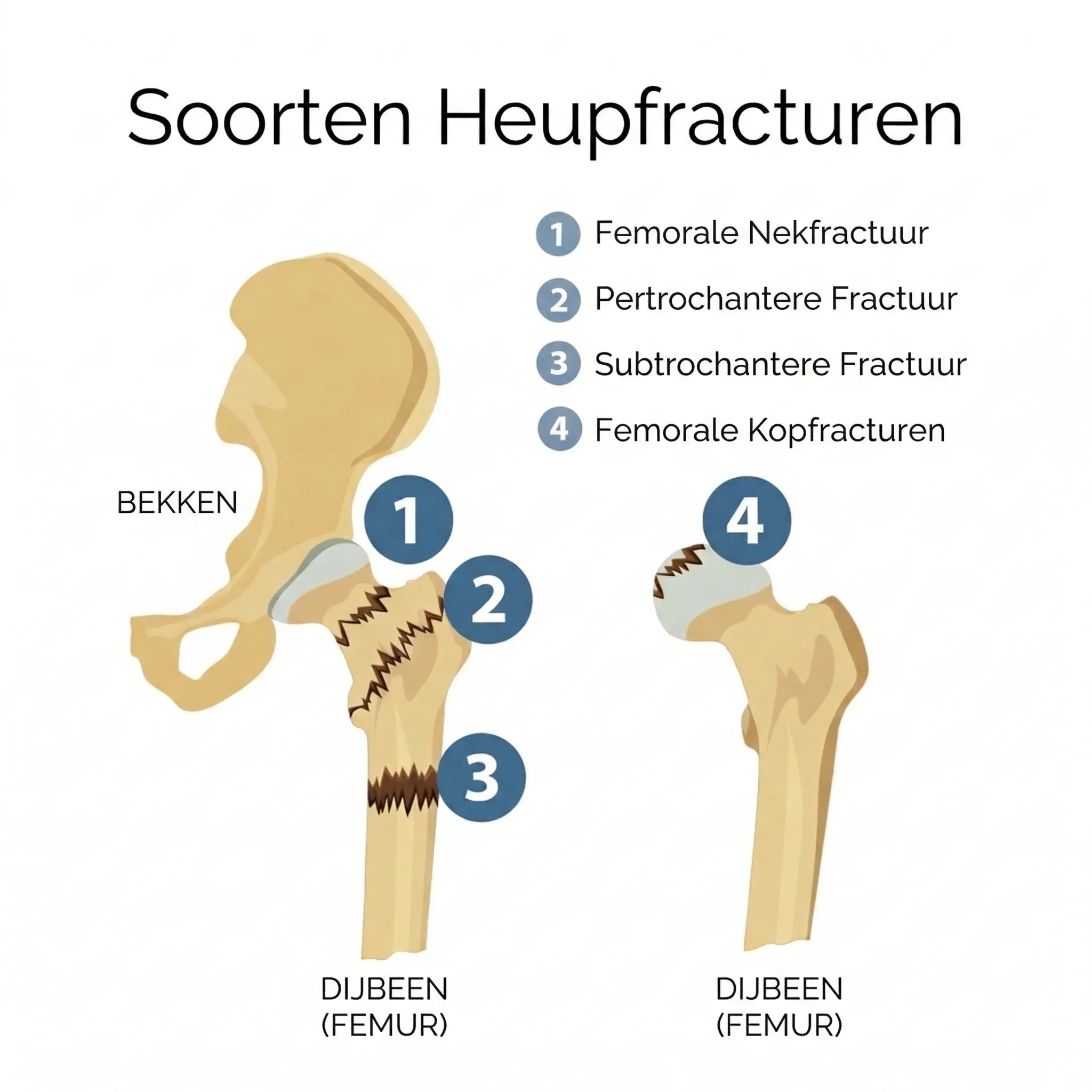 Heupfractuur: verschillende types op rontgenbeeld - Orthopedie Turnhout.